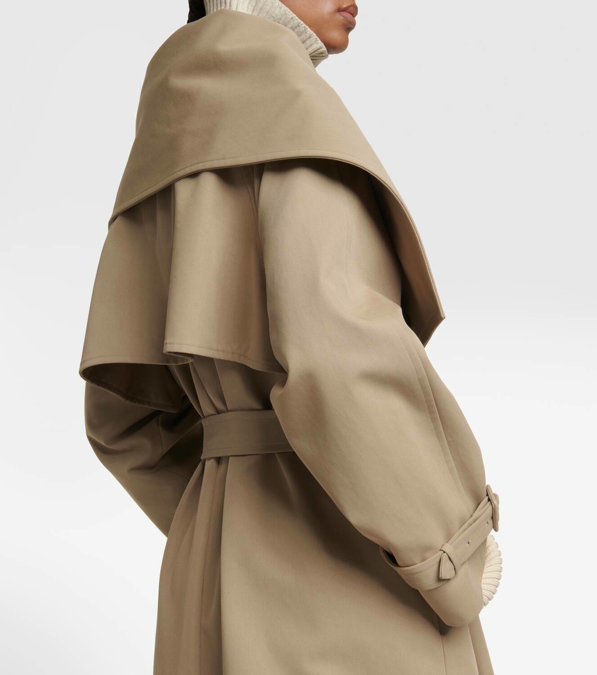 トレンチコート THE ROW- BROWN COTTON TRENCH COAT THE ROW Rocco cotton and cashmere-blend twill trench coat