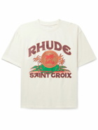 Rhude - Saint Croix Logo-Print Cotton-Jersey T-Shirt - White