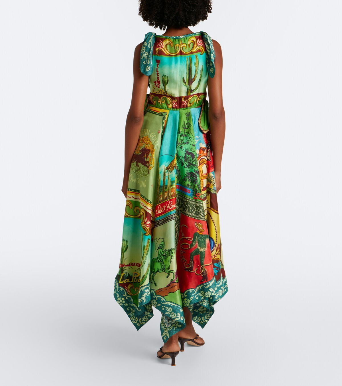 Alémais Ace cutout printed silk midi dress
