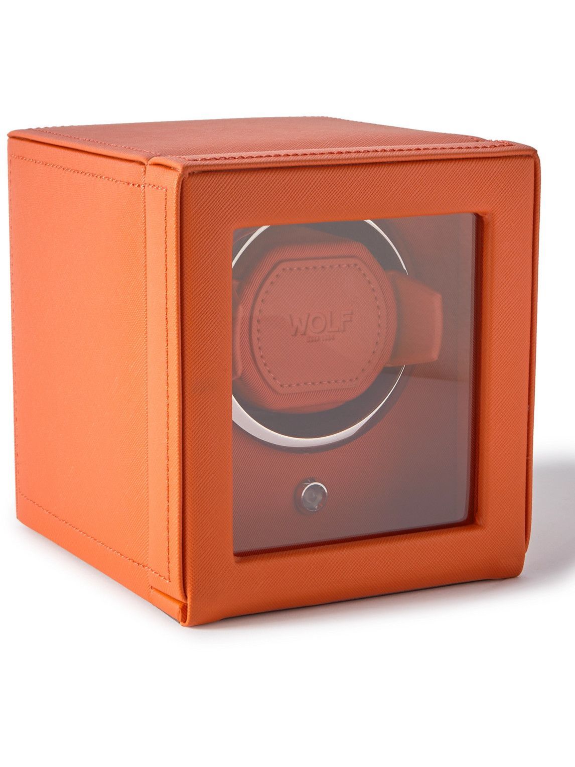 WOLF - Cub Pebble-Grain Vegan Leather Watch Winder - Orange