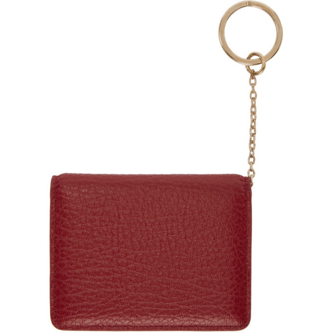 Maison Margiela Keychain Leather Wallet - Red