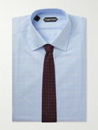 TOM FORD - Prince Of Wales Checked Cotton-Poplin Shirt - Blue