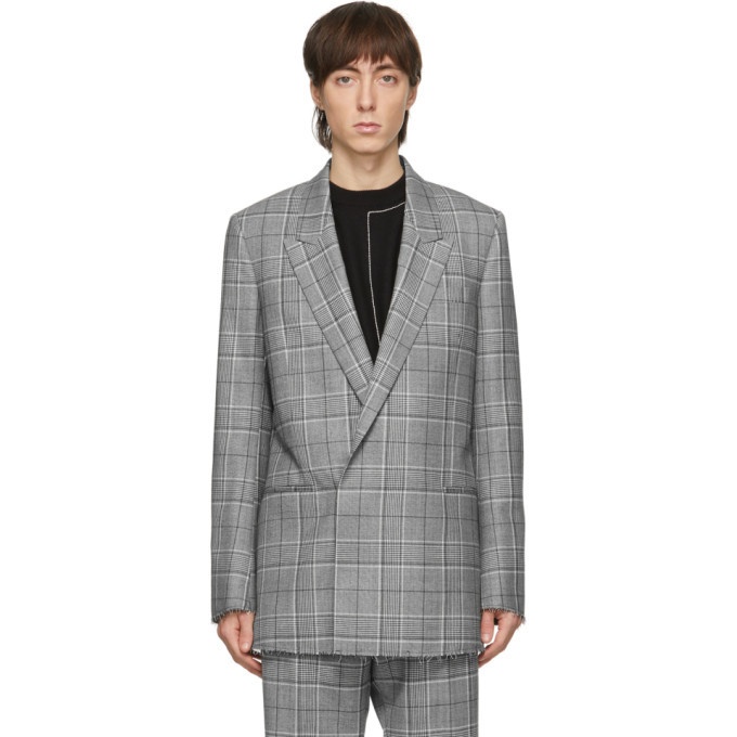 Photo: Paul Smith Grey Prince Of Wales Double-Breasted Blazer
