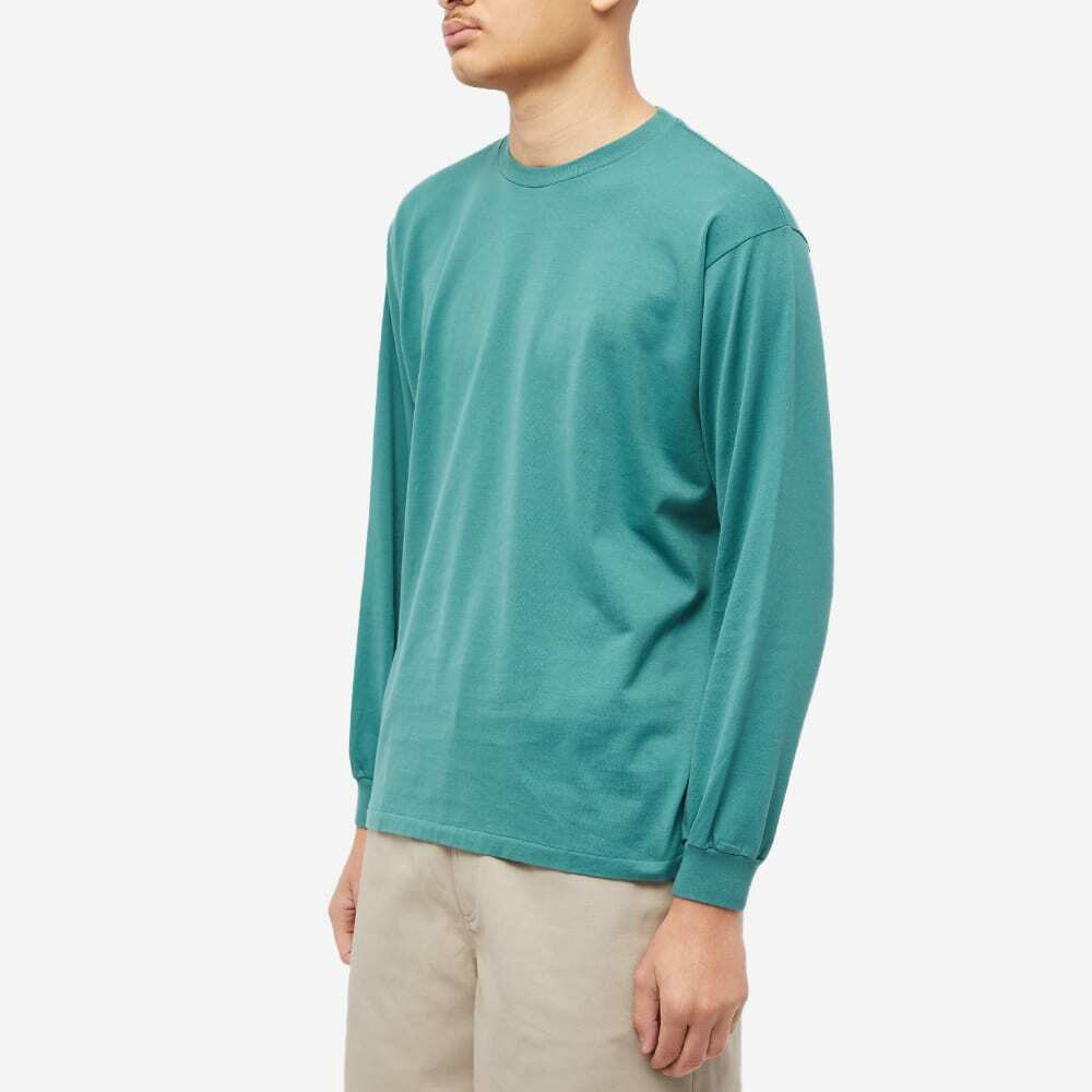 Auralee Men's Long Sleeve Luster Plaiting T-Shirt in Dark Green