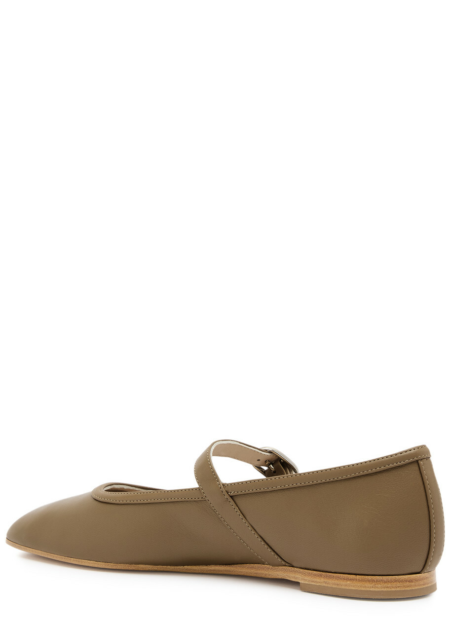 LE Monde Beryl Mary Jane Leather Ballet Flats Taupe