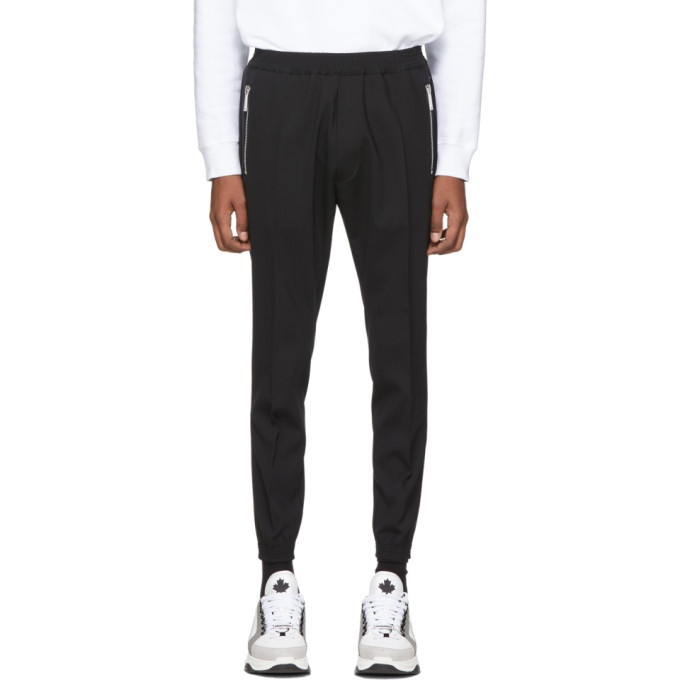 Photo: Dsquared2 Black Tropical Stretch Wool Jogger Fit Trousers