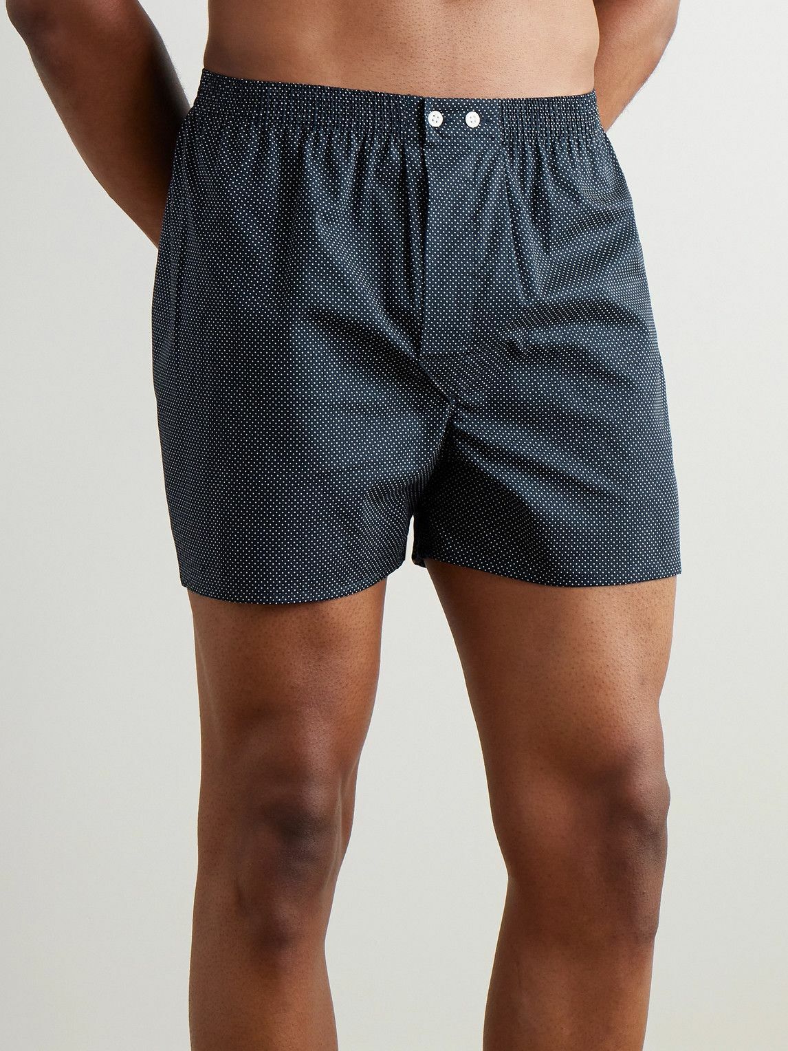 Derek Rose - Plaza Polka-Dot Cotton Boxer Shorts - Blue
