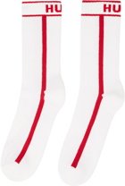 Hugo Two-Pack White & Red Socks