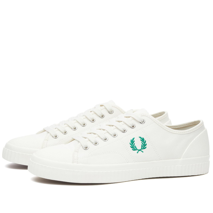 Photo: Fred Perry Men's Hughes Low Canvas Sneakers in Light Ecru