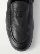 CELINE - Logo-Appliquéd Leather Loafers - Black