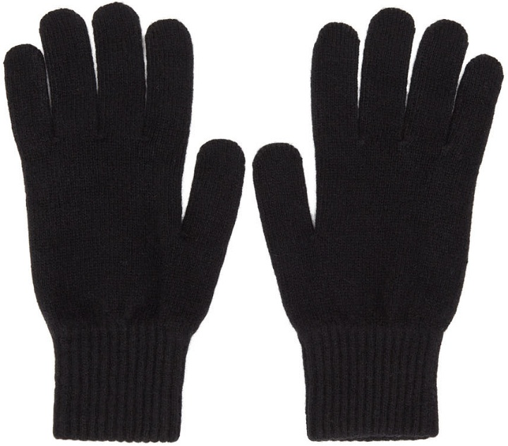 Photo: Sunspel Black Recycled Cashmere Knitted Gloves