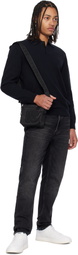 Hugo Black Stacked Logo Reporter Bag