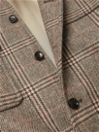 GUCCI - Belted Prince of Wales Checked Wool-Blend Coat - Brown