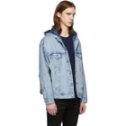 Levis Made and Crafted Blue Denim Hooded Trucker Jacket