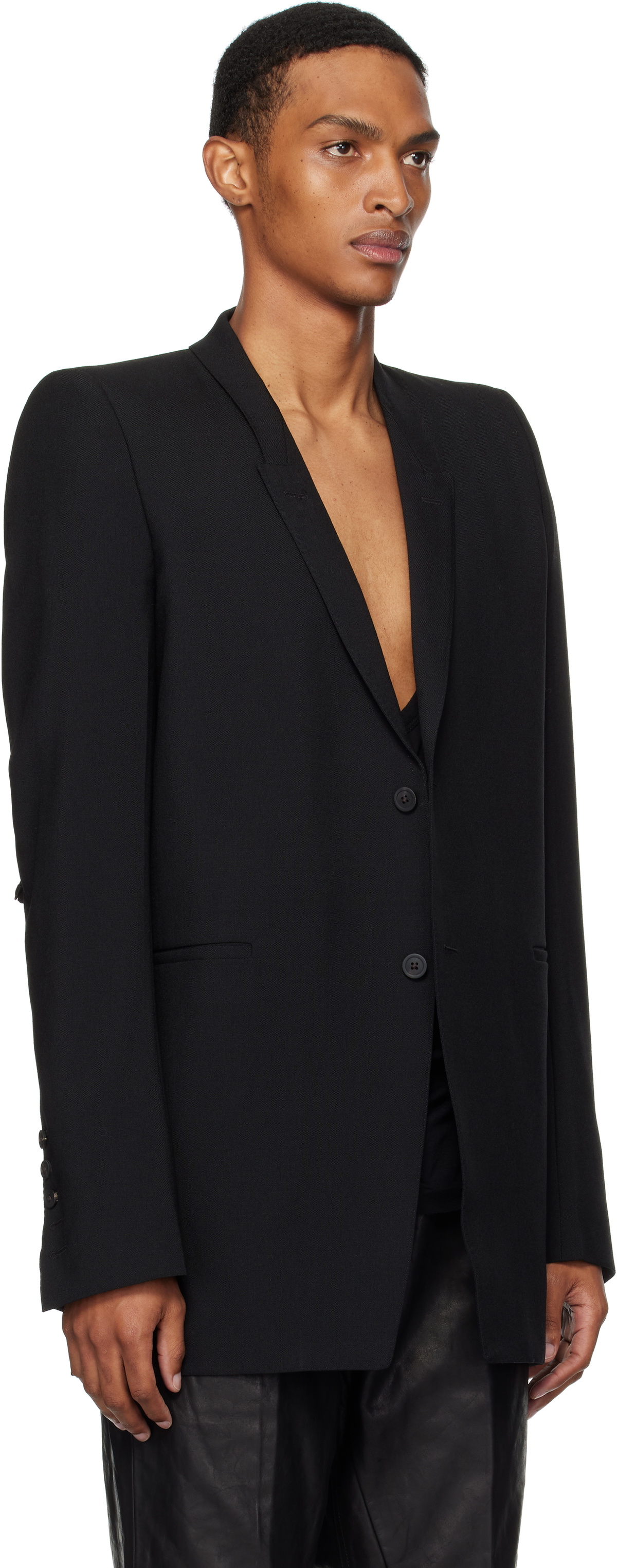 Rick Owens Black Concordians Dirt Tailored LS Blazer Rick Owens
