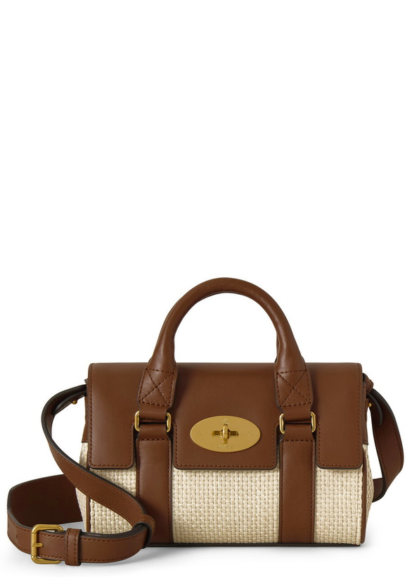 Photo: Mulberry Heritage Bayswater Mini Raffia Cross-body bag - Cream - One Size