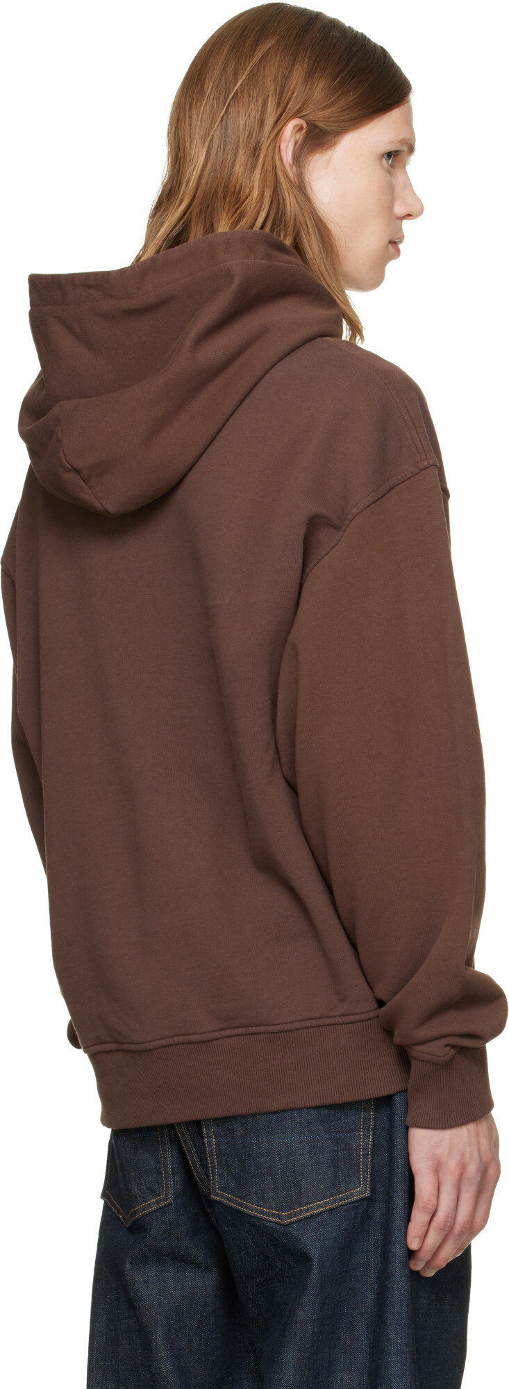 Palm Angels Brown Neck Logo Hoodie