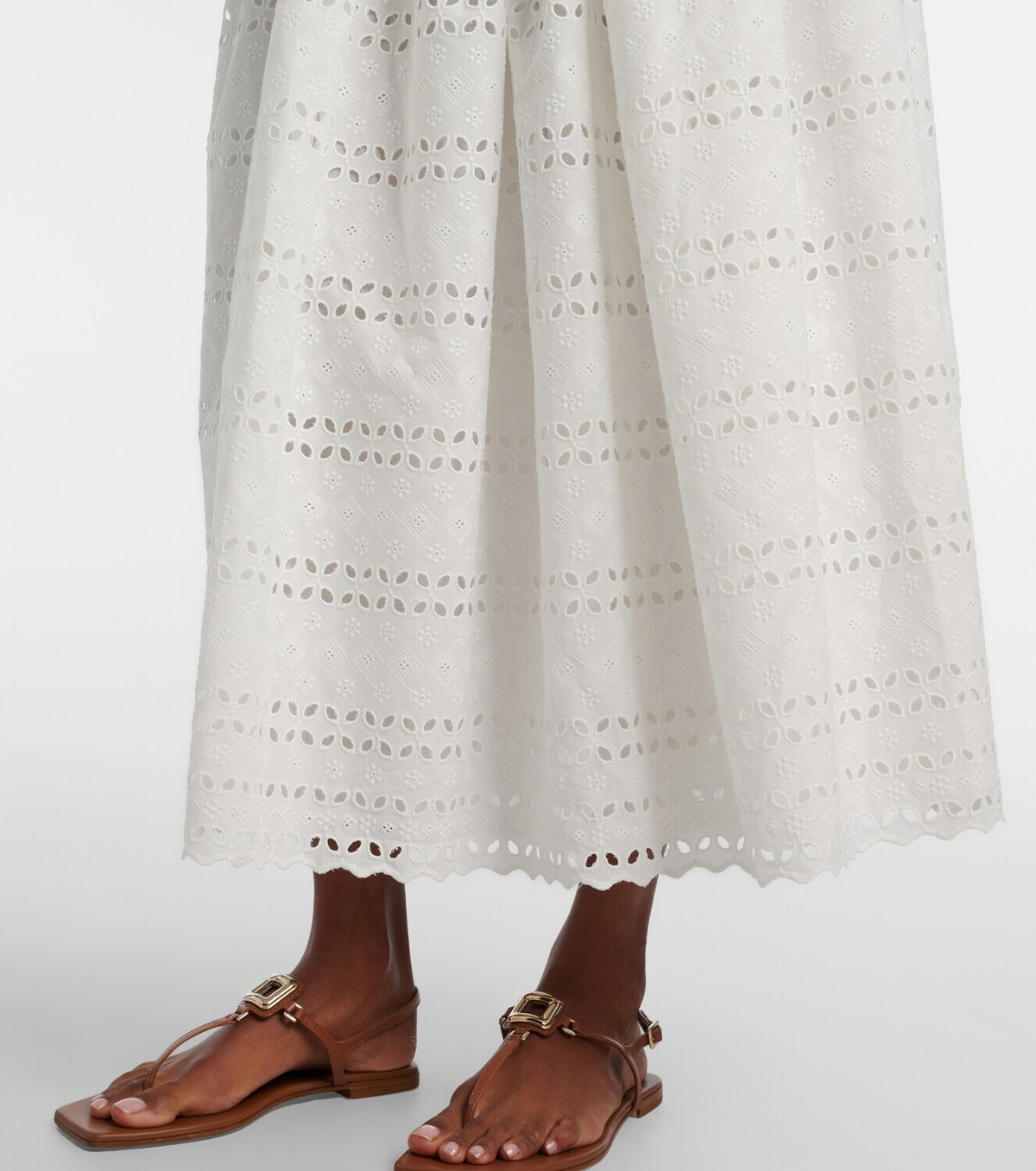 Faithfull Abajo broderie anglaise midi skirt