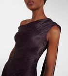 Marmar Halim Draped pleated silk chiffon gown