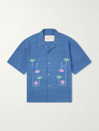 Kardo - Rohit Embroidered Cotton Shirt - Blue