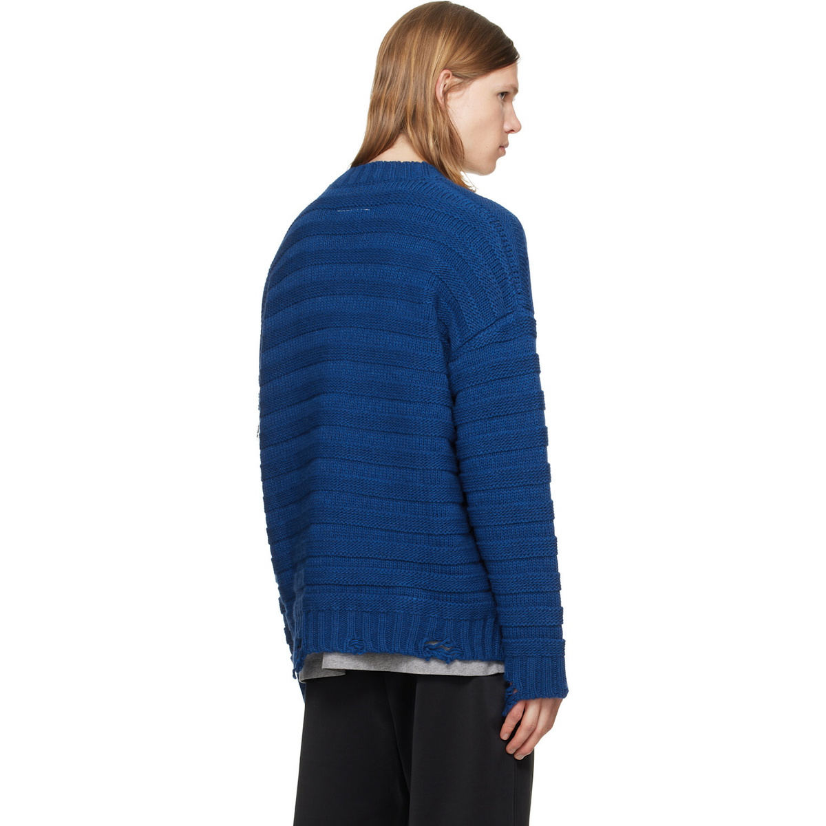 MM6 Maison Margiela Blue Wool Cardigan