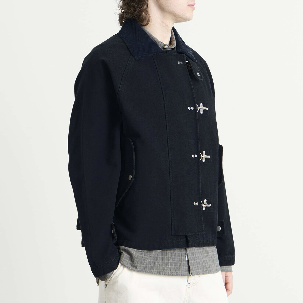 Foret Men's Cinder Clasp Canvas Jacket in Navy