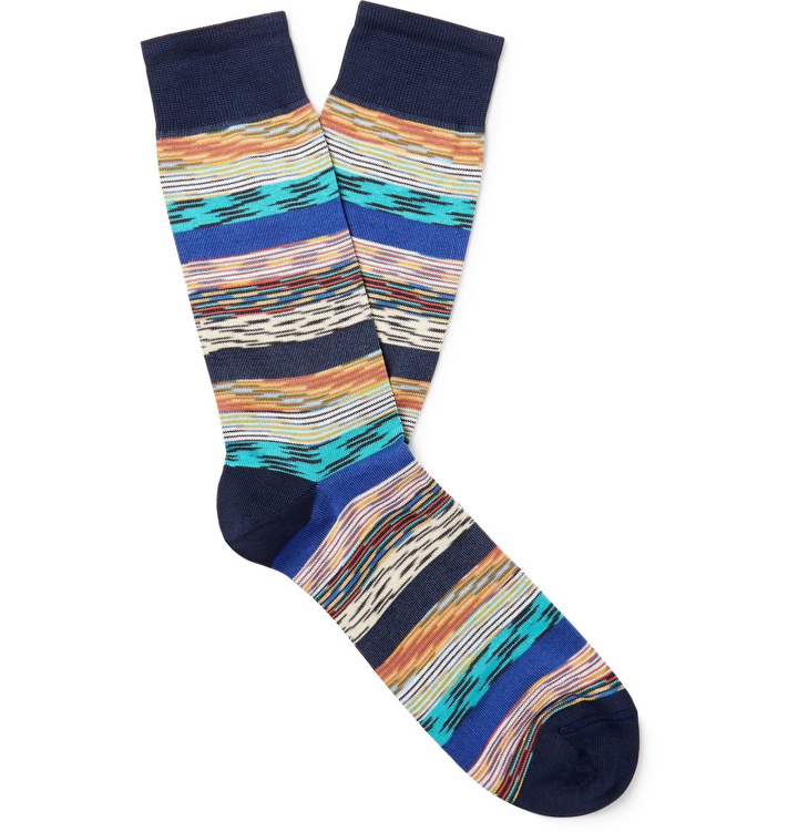 Photo: Missoni - Striped Cotton-Blend Jacquard Socks - Multi