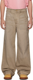 Acne Studios Beige Stained Twill Trousers