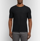 Brioni - Slim-Fit Knitted Silk T-Shirt - Men - Black