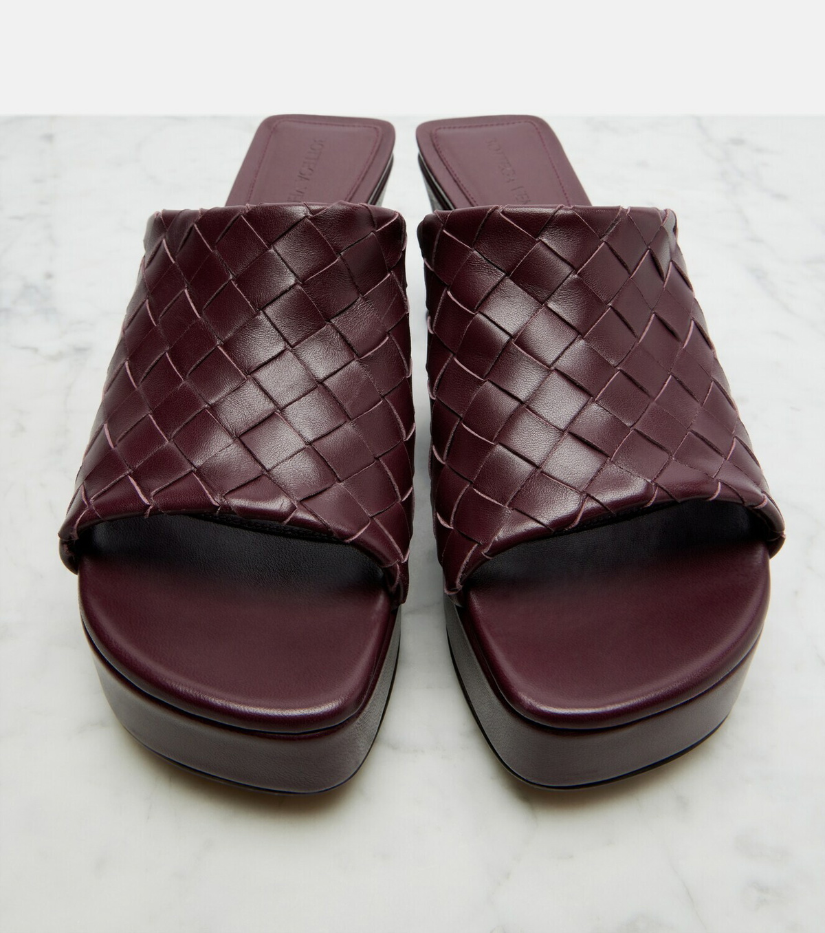 Bottega Veneta Rosita Intrecciato leather wedge mules