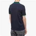 Fred Perry Authentic Men's Slim Fit Twin Tipped Polo Shirt in Navy/Fred Perry Green