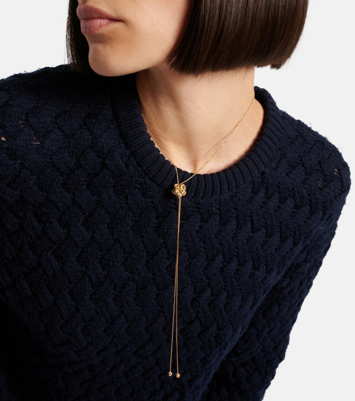 Bottega Veneta Knot gold-plated silver necklace