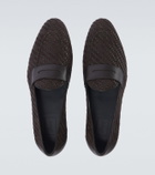 Brioni Appia leather and suede penny loafers