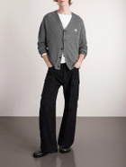 LOEWE - Logo-Embroidered Wool-Blend Cardigan - Gray
