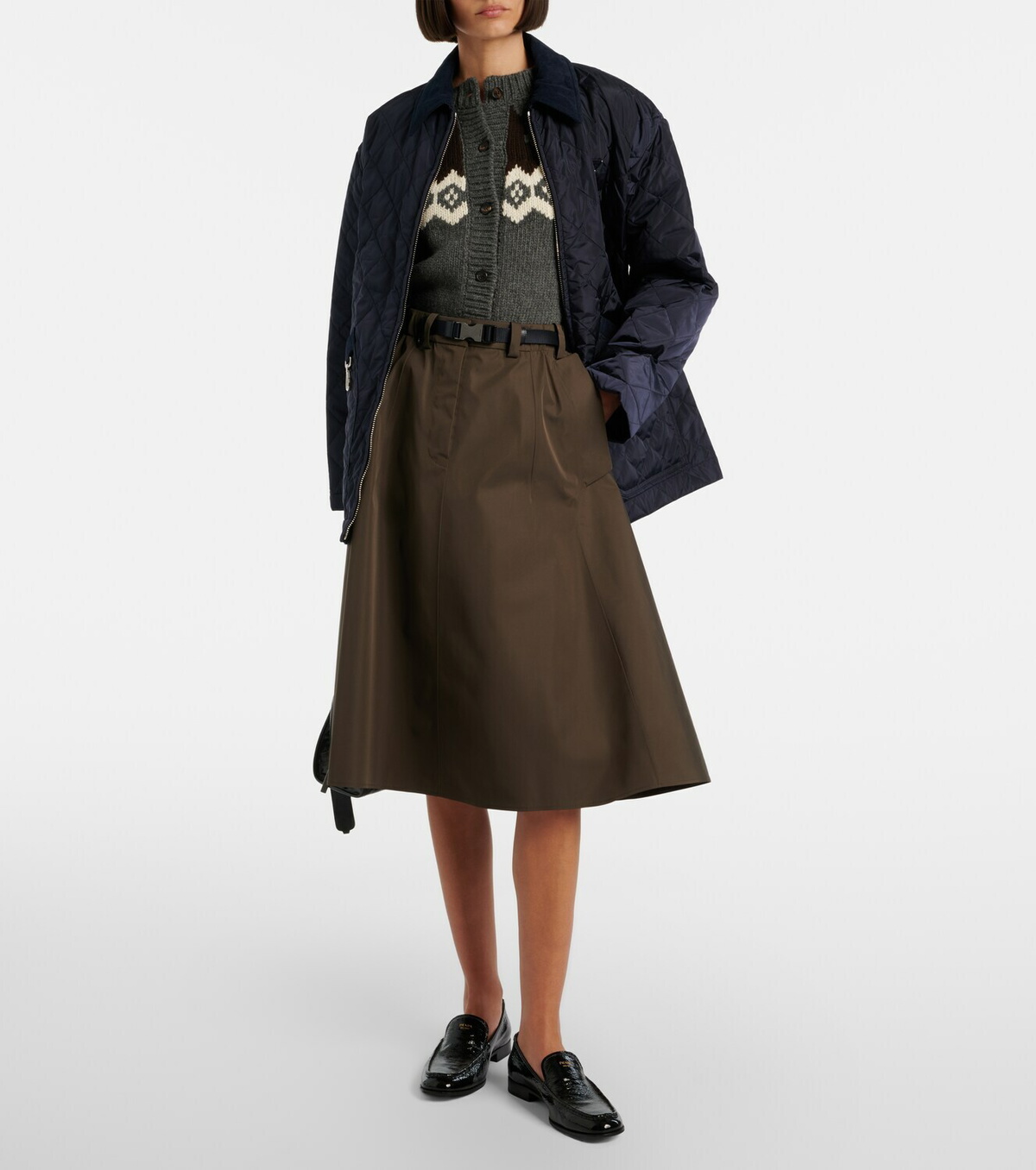 Prada Belted midi skirt