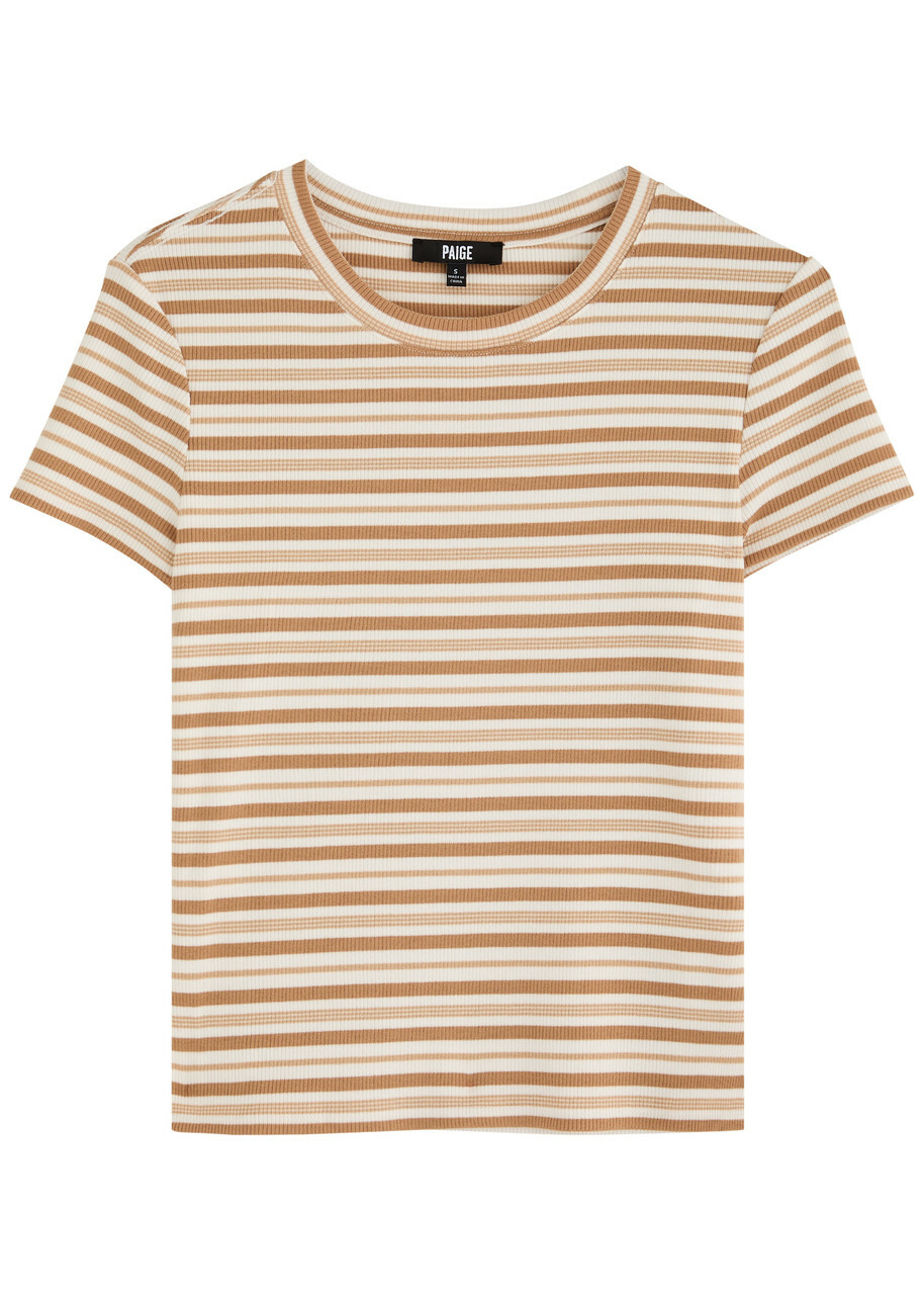 Paige Chantrelle Striped Ribbed-knit T-shirt Stripe