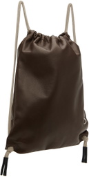 Rick Owens Brown Drawstring Backpack