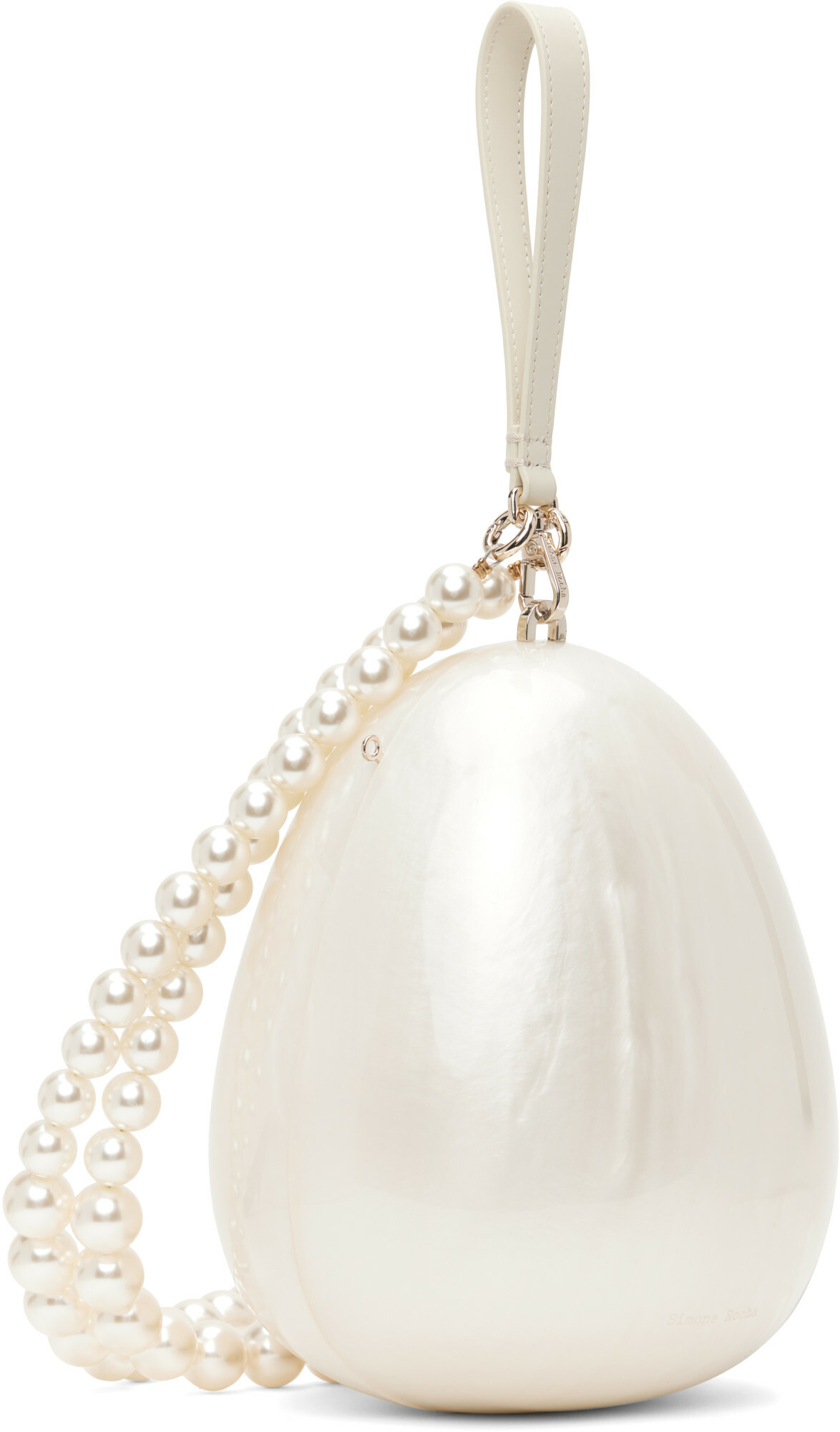 Simone Rocha Off-White Large Pearl Egg Bag