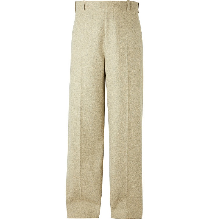 Photo: BOTTEGA VENETA - Wide-Leg Wool-Blend Flannel Suit Trousers - Neutrals