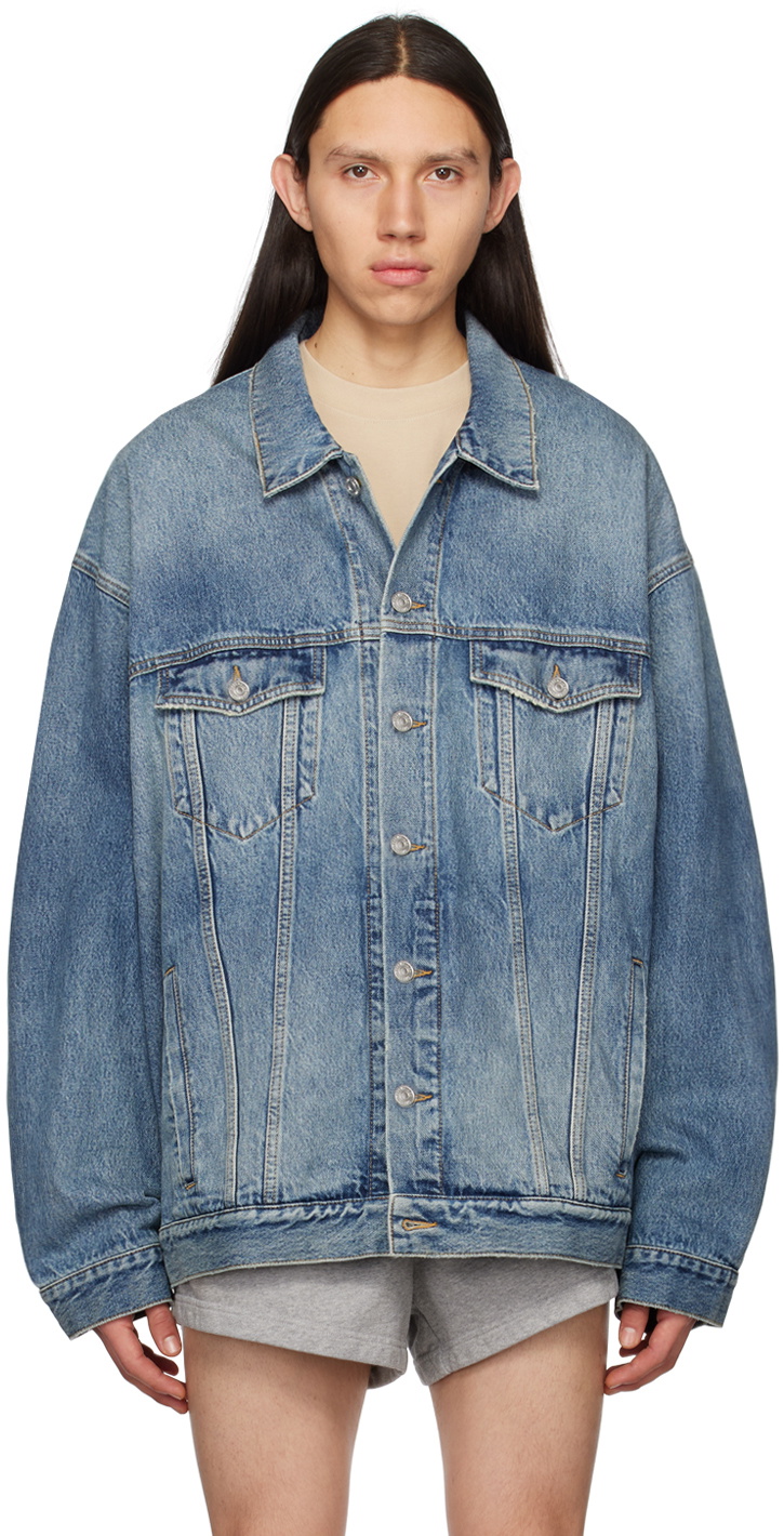 Balenciaga Blue Paneled Denim Jacket Balenciaga