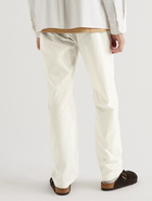 Abc. 123. - Straight-Leg Webbing-Trimmed Logo-Embroidered Cotton-Ripstop Trousers - White