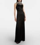McQueen Embellished open-back gown