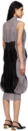 ISSEY MIYAKE Gray & Black Shaped Nude Midi Dress