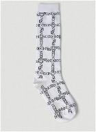 JW Anderson - Logo Grid Long Socks in White