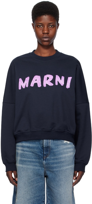 Photo: Marni Navy Printed Sweatshirt