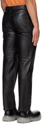 Han Kjobenhavn Black Relaxed Fitted Leather Trousers