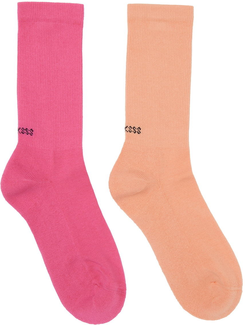 SOCKSSS Two-Pack Orange & Pink Socks