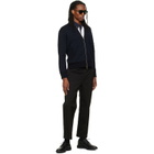 Thom Browne Navy Ottoman Milano Stitch 4-Bar Bomber Jacket