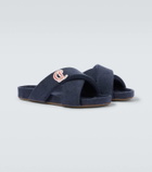 Christian Louboutin Bizzu embroidered logo slides