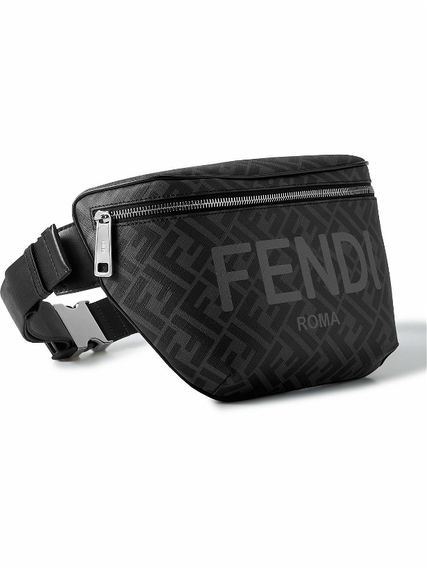 Photo: Fendi - Logo-Print Leather-Trimmed Coated-Canvas Belt Bag